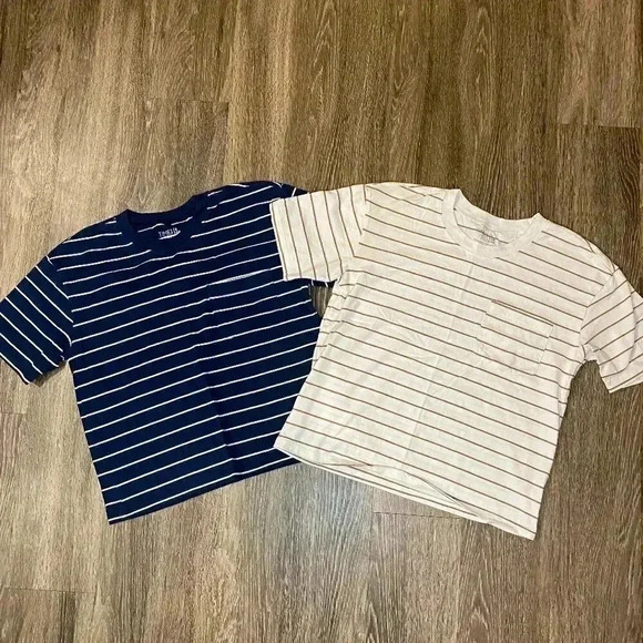 Lot of 2 Womens Striped Tees - S - Picture 1 of 9